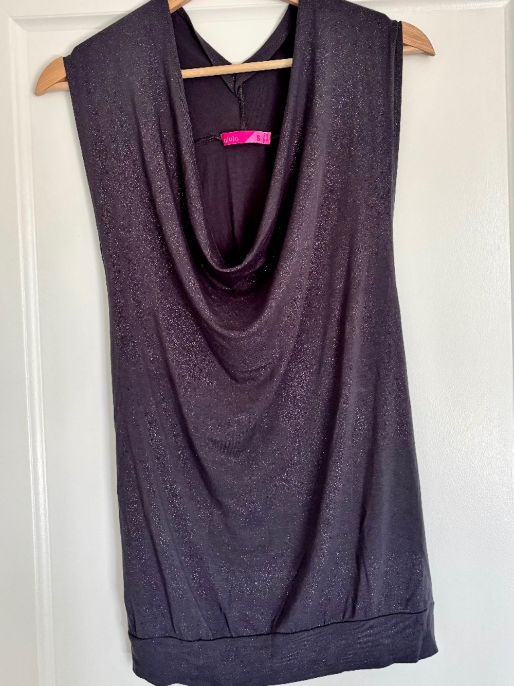 Talula Made In Canada Charcoal Shimmer Cowl Neck Tank Top Women’s Size Small
